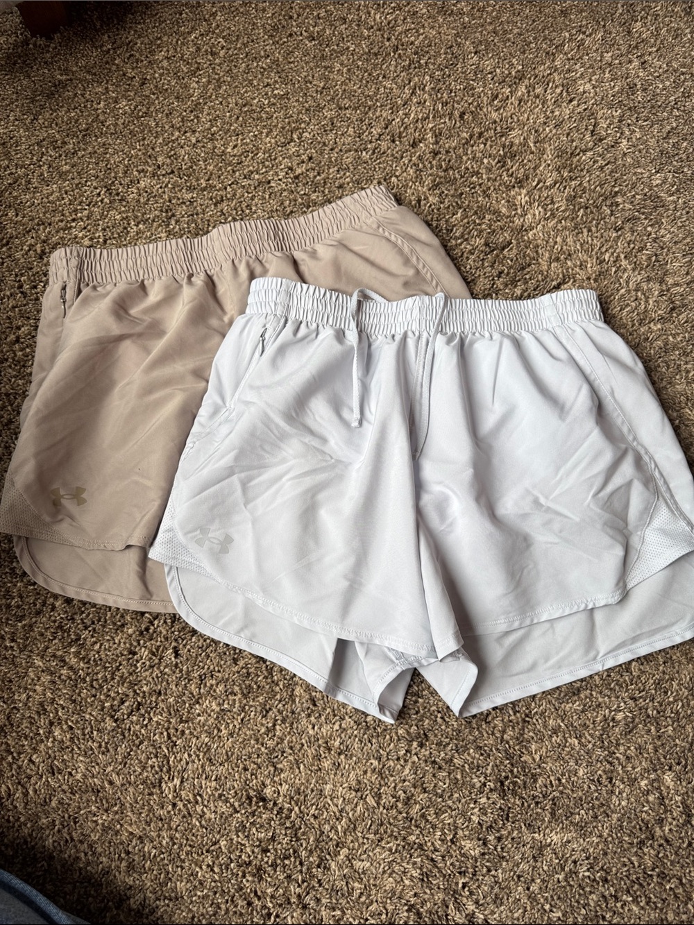 Under Armour Women's Athletic Shorts - Light Gray & Beige